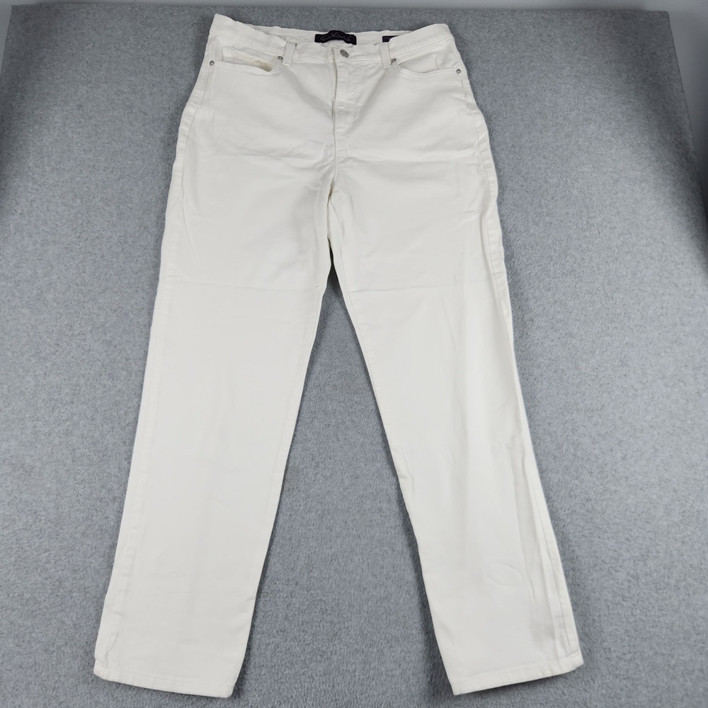 Gloria Vanderbilt Amanda Jeans Womens 14 White Cotton Stretch Y2K Straight Leg